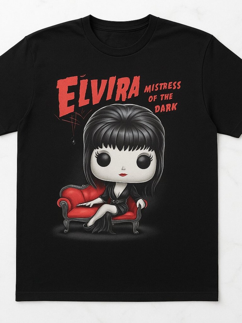 Elvira Mistress of the Dark Graphic Tee | Gothic Horror Black T-Shirt